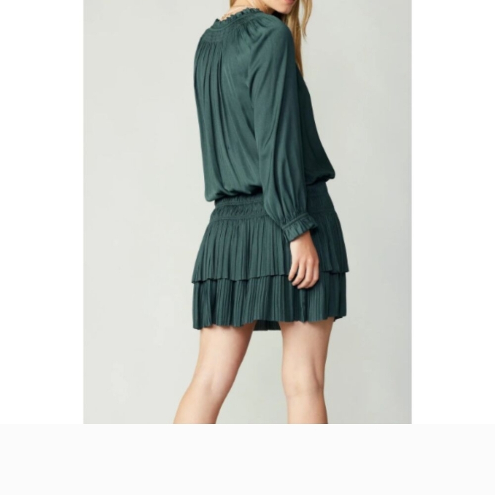 Current Air Blue Pleated Halter Midi Sundress - Picture 9 of 9
